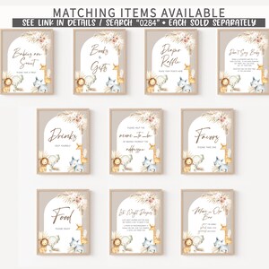 Editable Boho Safari Baby Shower Invitation Set, Boho Jungle Baby Shower Invite Pack, Boho Safari Animals Invitation Bundle Template 0284 image 9