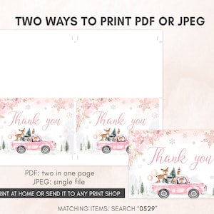 Bewerkbare roze winter bos baby shower uitnodiging bundel, meisje bos winter baby shower uitnodiging set, roze baby het is koud buiten, 0529 afbeelding 7