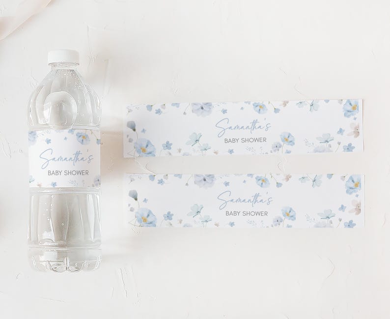 Blue Baby in Bloom Water Labels