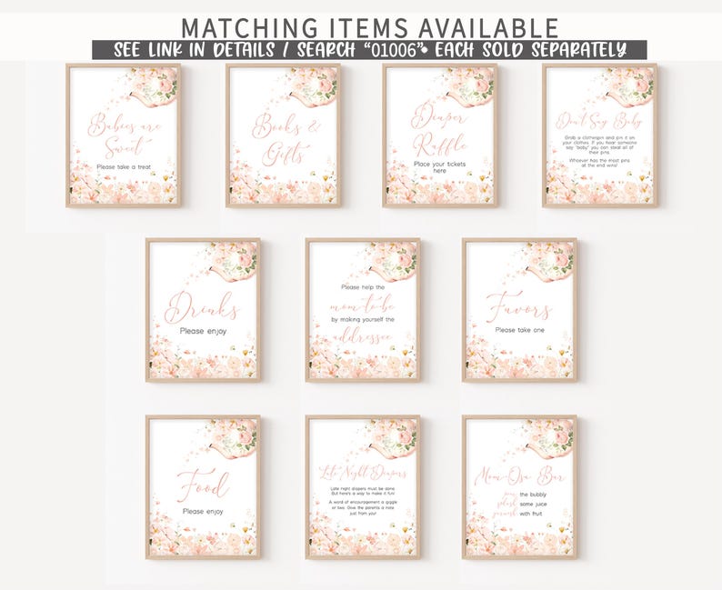 Tea for Two Baby Shower Signs