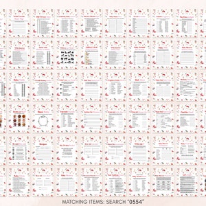 Editable Pink Santa Baby Baby Shower Games Bundle, Pink Christmas Baby Shower Game Pack, Red and Pink Girl Santa Baby Shower Games Set, 0554 image 4