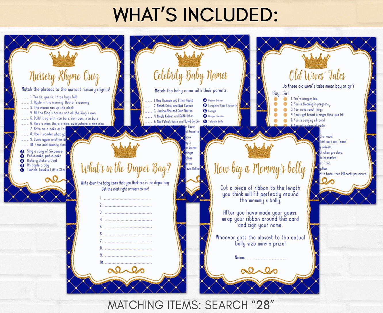 Prince Baby Shower Games Package Prince Baby Shower Game Etsy Australia