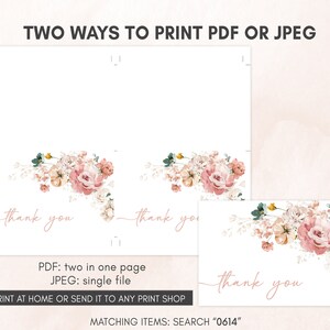 two ways to print a wedding thank card