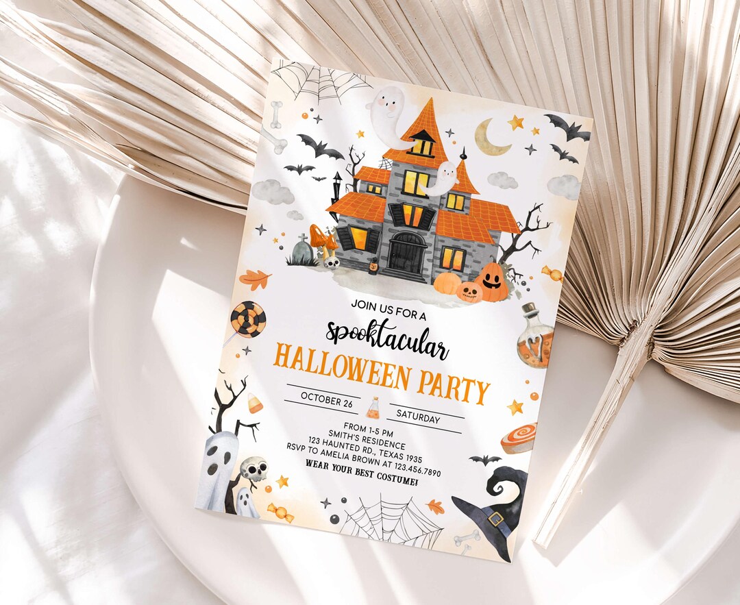 Editable Halloween Invitation, Spooktacular Party Invitation, Halloween ...