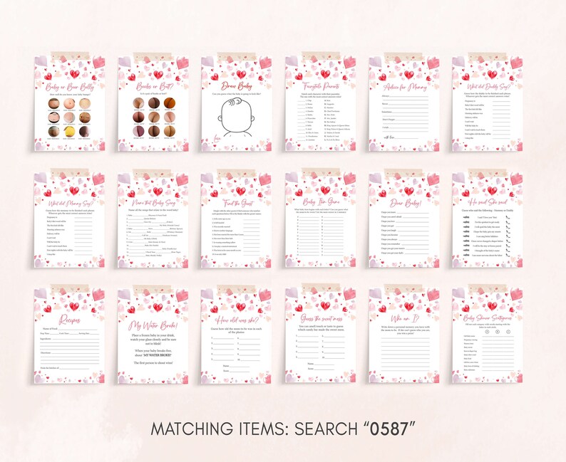a bunch of cards with hearts on them
