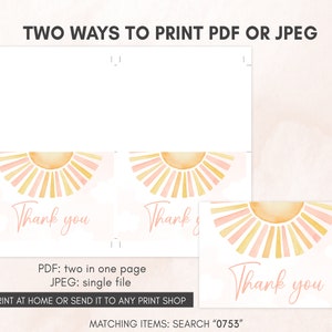 Boho Sunshine Thank You Card