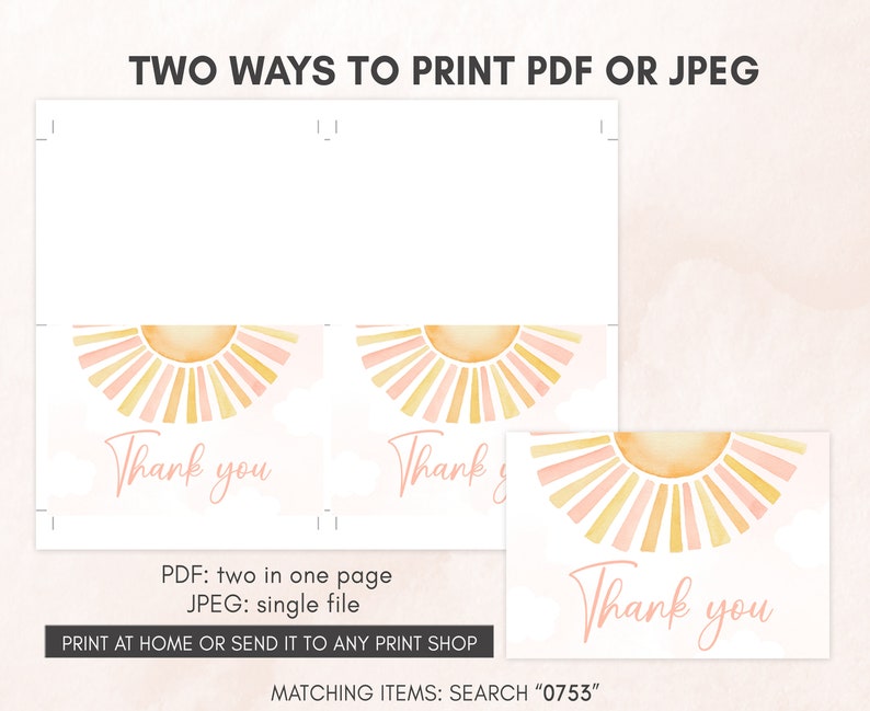 Boho Sunshine Thank You Card