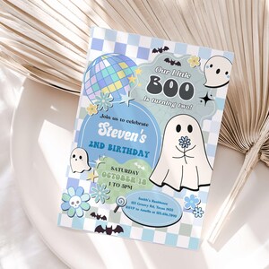 a birthday card with a ghost on it