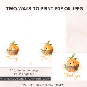Citrus Baby Shower Thank you Card