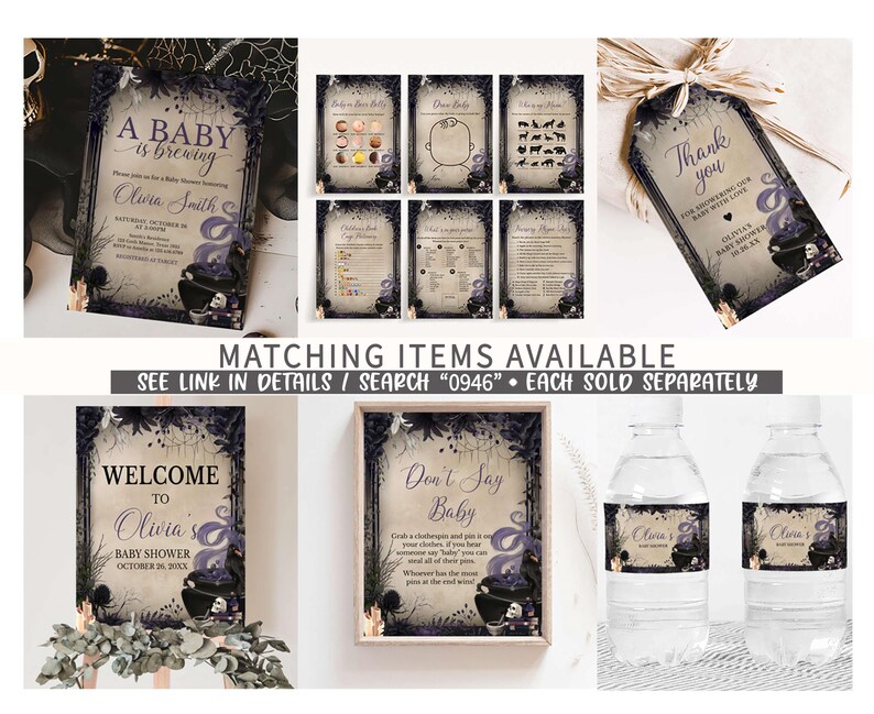 Gothic Halloween Baby Printable Templates