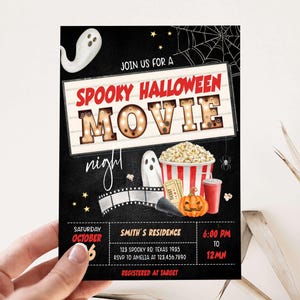 Movie Night Halloween Invitation