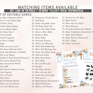 a list of items for a baby shower
