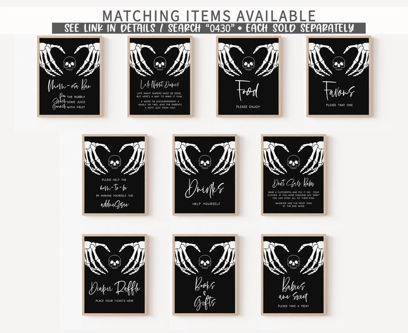 Editable Halloween Baby Shower Due Date Calendar, Gothic Baby Shower Calendar A Little Boo Skull Birthday Prediction Printable Template 0430 image 3