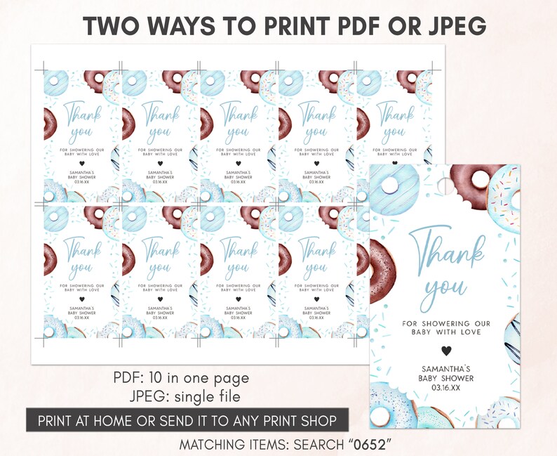 two ways to print a thank card for a baby shower
