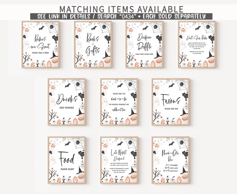 Editable Halloween Baby Shower Due Date Calendar, Gender Neutral A Little Boo Baby Shower Calendar, Spooky Fall Birthday Prediction 0434 image 3
