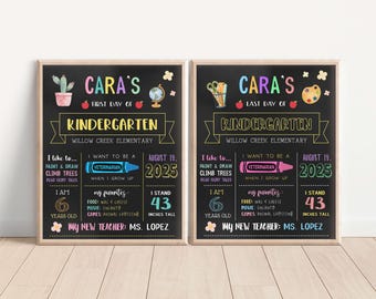 Editable First Day of School Sign, Printable Chalkboard Sign, Chalkboard School Poster, Back to School Sign, Last Day of School Poster, 98SE