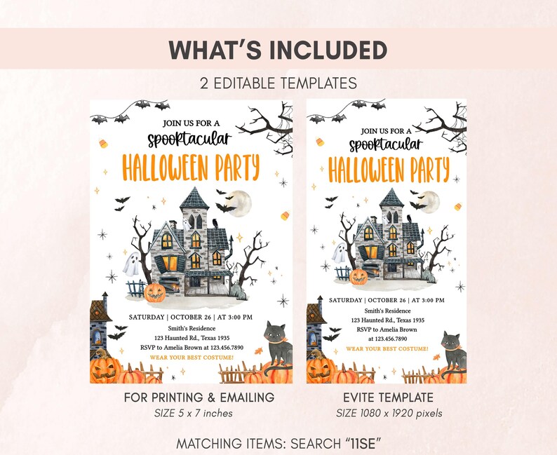 Halloween Party Invitation Set