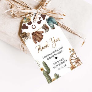 A Little Cowboy Baby Shower Favor Tag
