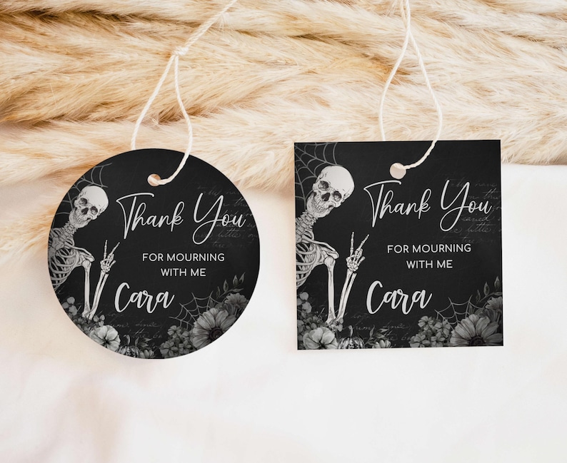 Tag Rip Box Editable Funeral for My Youth Favor Tag, Death to My 20s Gift Tag ...