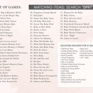 a list of games for a baby shower