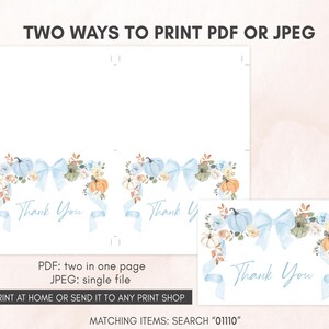 two ways to print a thank card