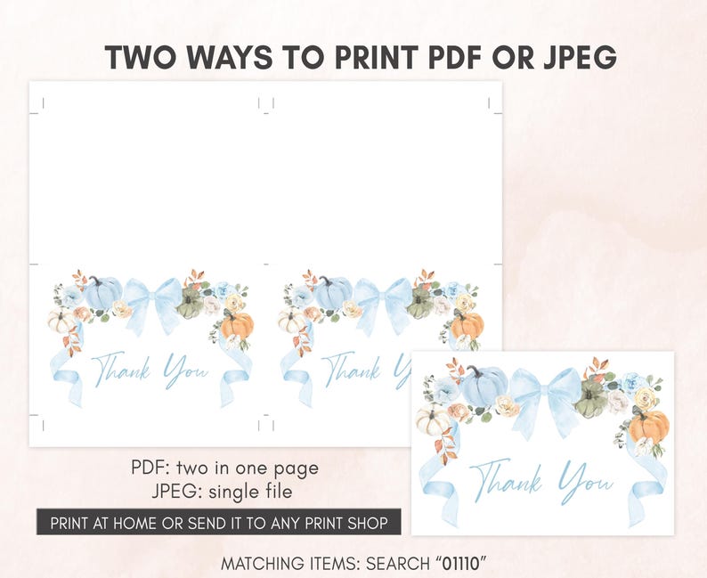 two ways to print a thank card