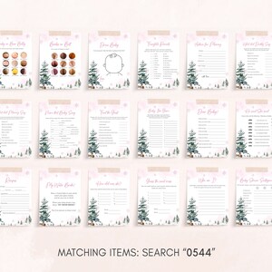 Editable Baby It's Cold Outside Baby Shower Games Bundle, Girl Winter Wonderland Baby Shower Game Pack, Pink Snowflake Baby Shower Game 0544 image 3