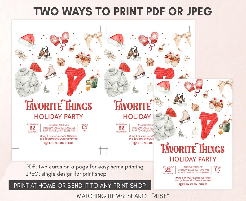Favorite Things Invitation Template