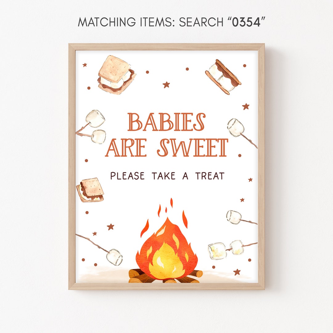 Babies Are Sweet Signs S'more Baby Shower Fall Bonfire Etsy