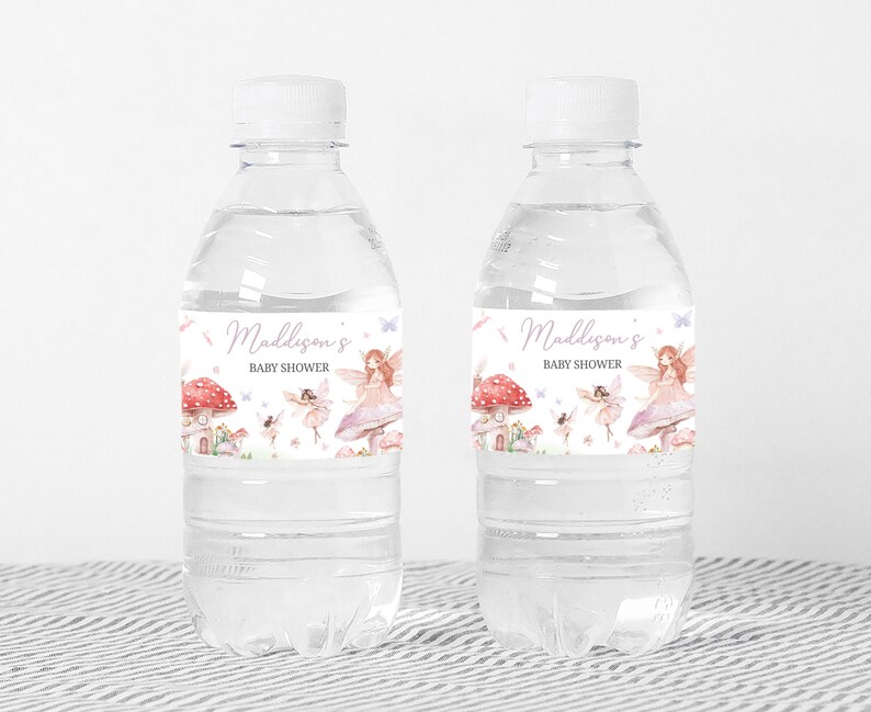 A Little Fairy is on her Way Water Bottle Label