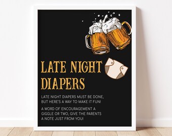 Placa de fraldas para tarde da noite, festa de fraldas e cerveja, chá de bebê, pai, chá de bebê, fraldas, pensamentos, placa, festa de fraldas e cerveja, preparação de bebê, 0803