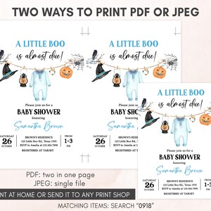Blue A Little Boo Invitation Template