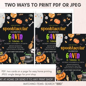 Spooky Halloween Birthday Party Invitation Template