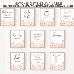 A Little Wildflower Baby Shower Signs
