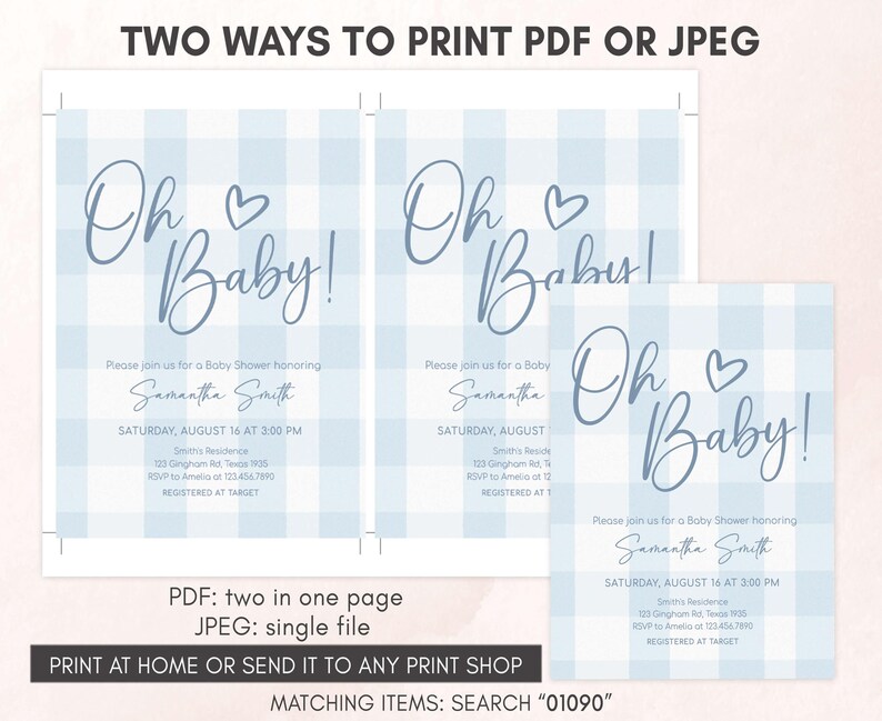 two ways to print a baby boy or girl's birth announcement