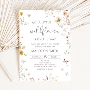 A Little Wildflower Baby Shower Invitation