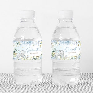 a couple of water bottles sitting on top of a table
