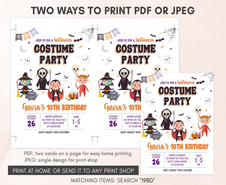 Halloween Birthday Invitation Template