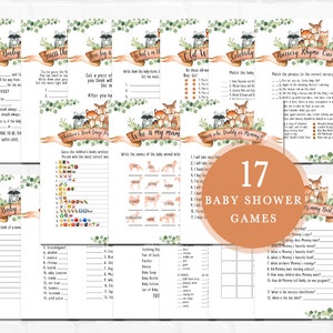 Forest Animals Baby Shower Games, Printable Games, Baby Games Pack, Instant  download - Crealandia