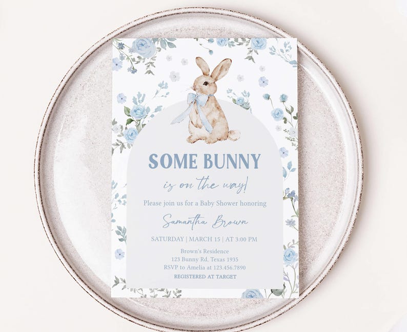 Boy Bunny Invitation