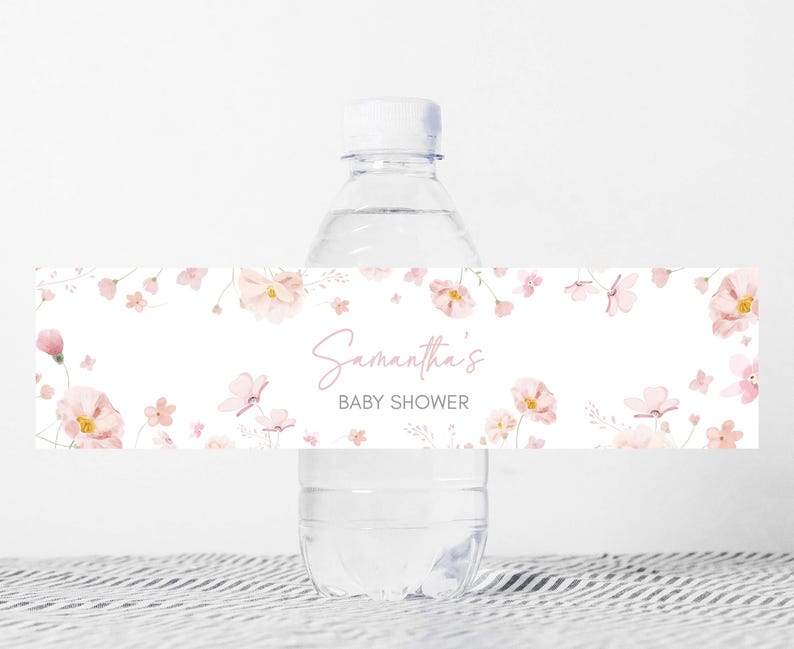 Baby in Bloom Baby Shower Bottle Labels