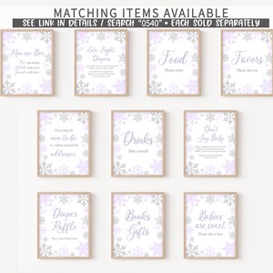 Edytowalny zestaw gier na baby shower Purple A Little Snowflake, pakiet gier na baby shower Purple Snowflake, zestaw gier na baby shower dla dziewczynek Winter, 0540 zdjęcie 5