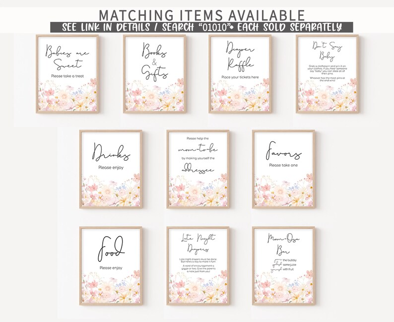 A Little Wildflower Baby Shower Signs