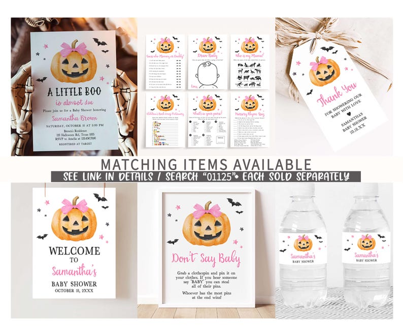 Pink Minimalist A Little Boo Printable Template