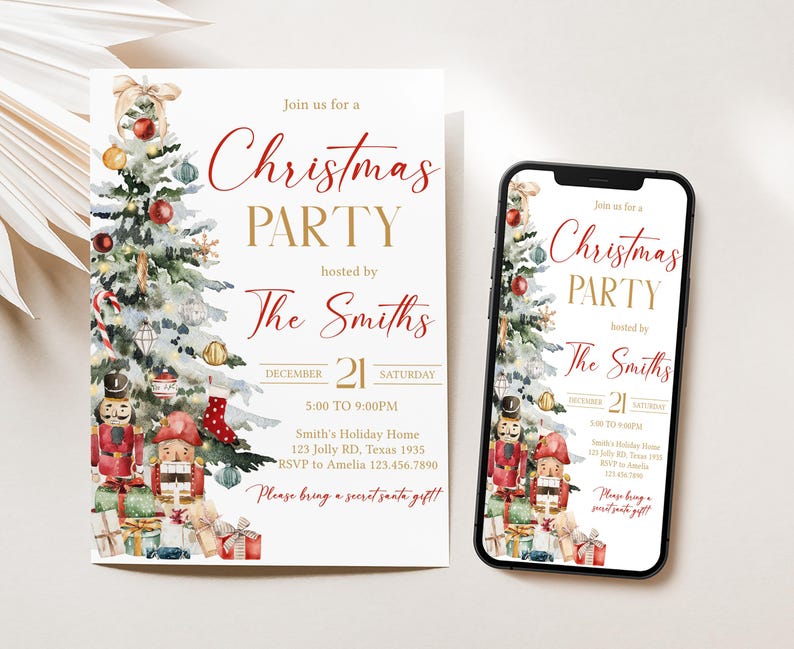 Gold Christmas Evite
