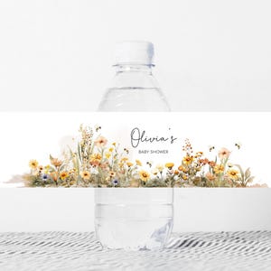 Editable Bee Baby Shower Bottle Label, Wildflower Bee Baby Shower Water Label, Mommy to Bee Bottle Stickers, Floral Honey Bee Labels, 01022