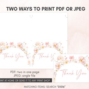 two ways to print a wedding thank card