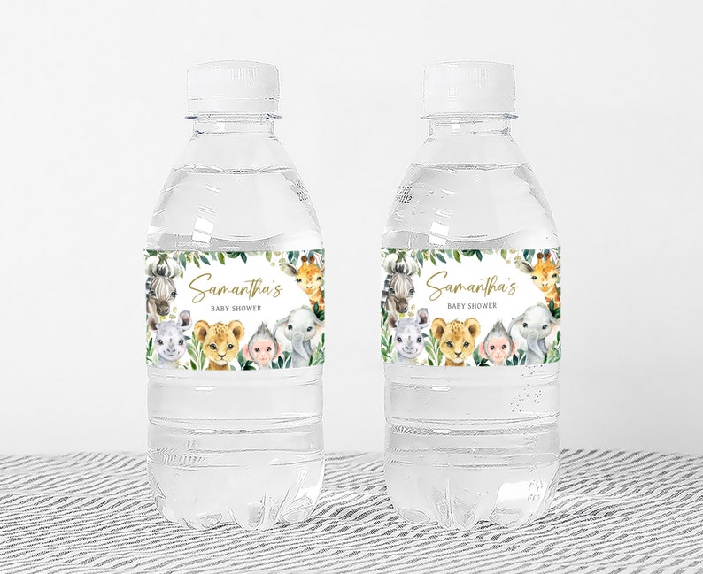 a couple of water bottles sitting on top of a table