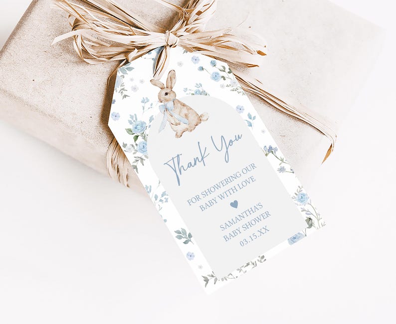 Boy Bunny Favor Tag