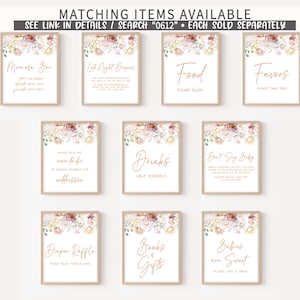 Editable Baby in Bloom Baby Shower Welcome Sign, Spring Baby Shower Welcome Poster, Wildflower Baby Shower Sign, Spring Floral Shower, 0612 image 4